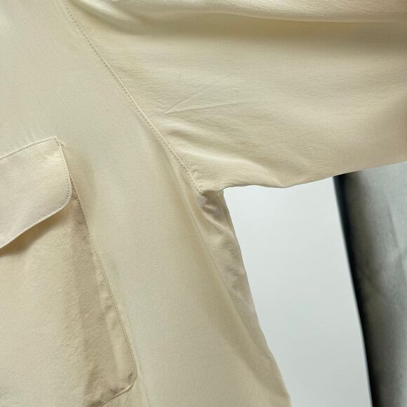 Diane Gilman Petite Women’s Cream 100% Silk Button Front Blouse Small Washable - Picture 10 of 14